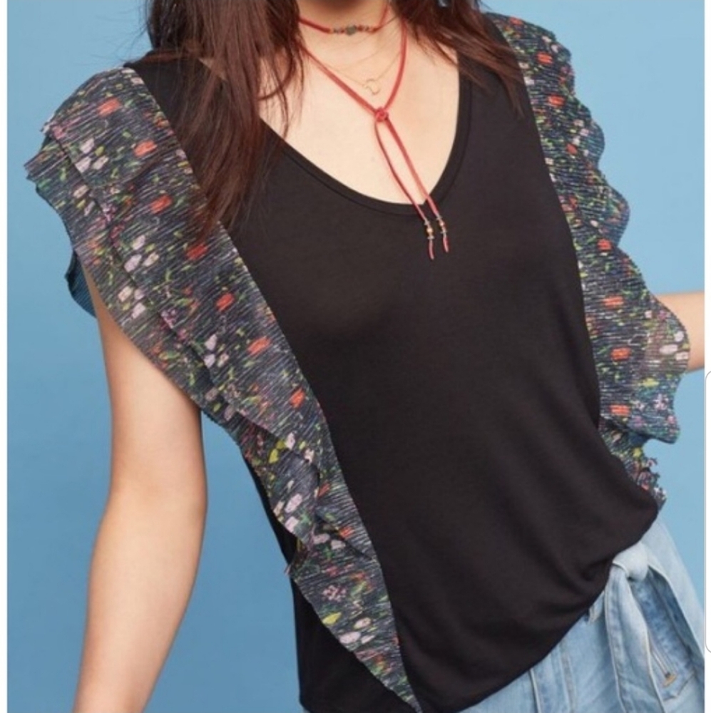 Anthropologie vanessa Virginia ruffle founce shirt